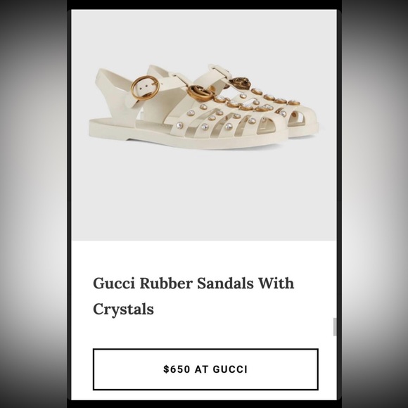 Gucci rubber sandals with crystals.Box included - Picture 6 of 6